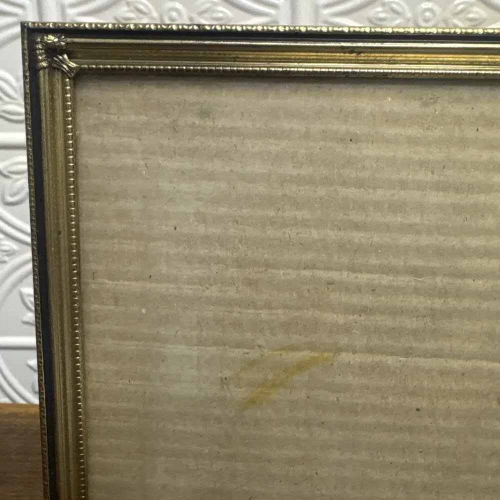 Vintage Metal Picture Frame Glass Easel Ornate Design 8x10 MCM Decor Heavy